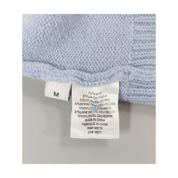 RE/DONE 60s Shrunken Polo Top Medium Pale Blue Striped Cropped Knit Mod - Picture 10 of 16